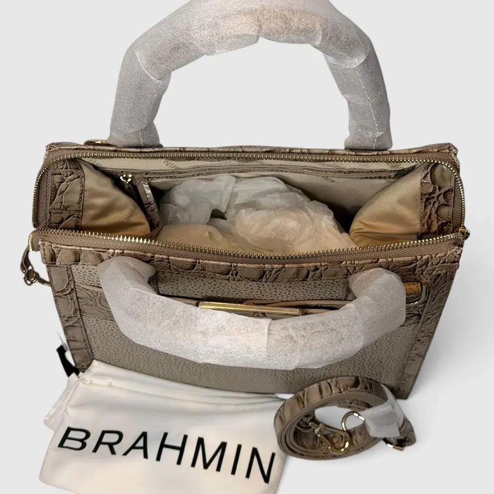 Brahmin Small Caroline Wind Chime Cumulus Leather Satchel Bag NWT Crossbody